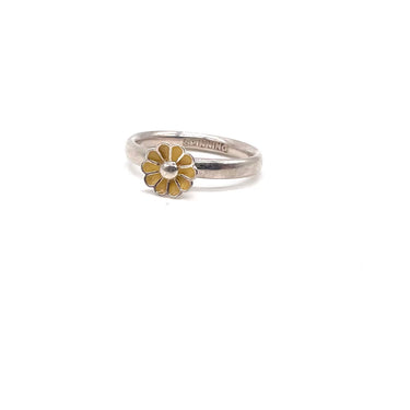 Yellow Enameled Floral Ring