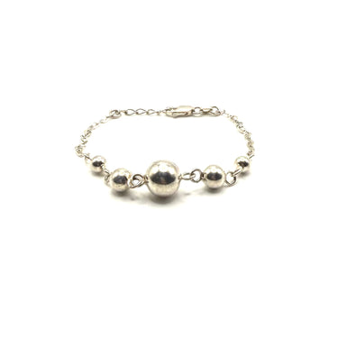 ITALY Graduated Ball Bead Cable Chain Bracelet