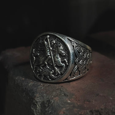 Detailed Saint George Statement Ring