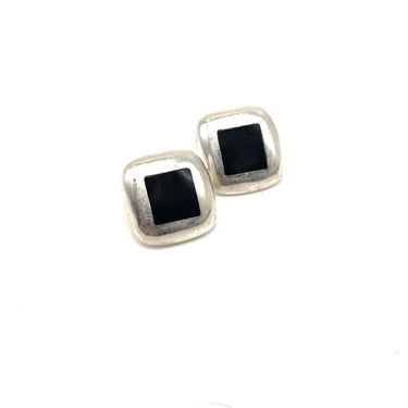 Modern Square Onyx Earrings