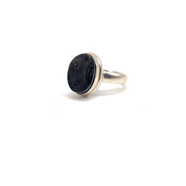Natural Cut Oval Onyx Ring