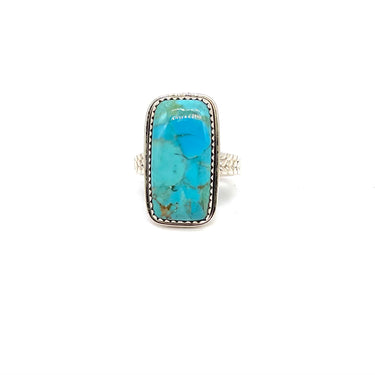 Modern Rectangular Turquoise Ring