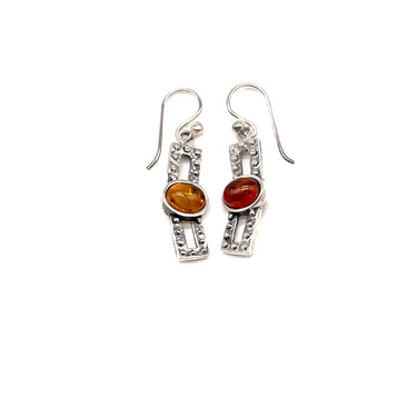 Open Bar Amber Earrings