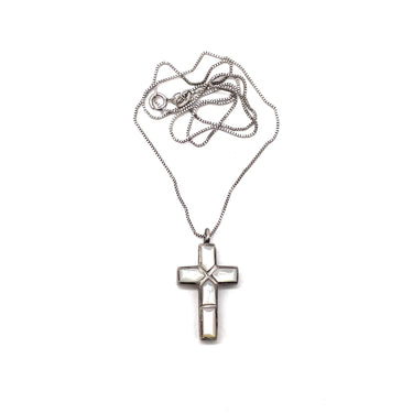 Mother Of Pearl Cross Pendent Necklace