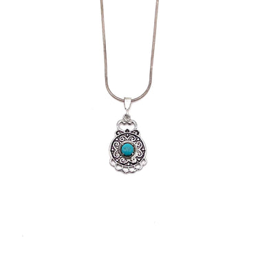 Ornate Turquoise Pendant Necklace