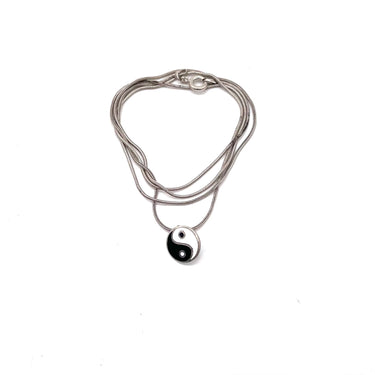 Enameled Yin Yang Pendant Necklace