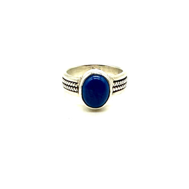 BALI Lapis Lazuli Cabochon Braided Ring