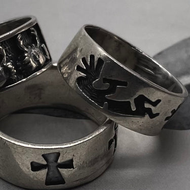 Enameled Kokopelli Ring