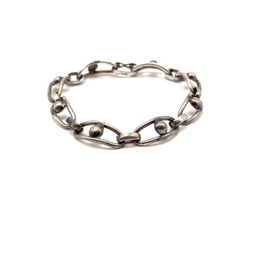 Modern Pebbled Panel Link Bracelet