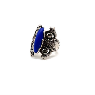 Ornate Lapis Butterfly Angel Wings Ring