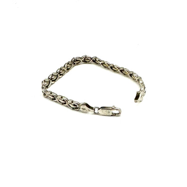 ITALY Stamped Oxidized X Link Bracelet