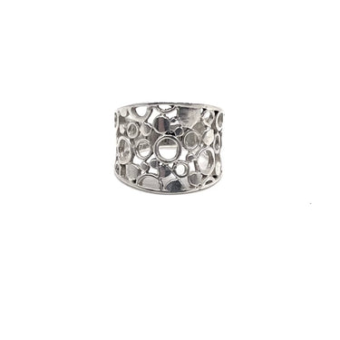 Vintage Modernist Geometric Circle Open Work Ring