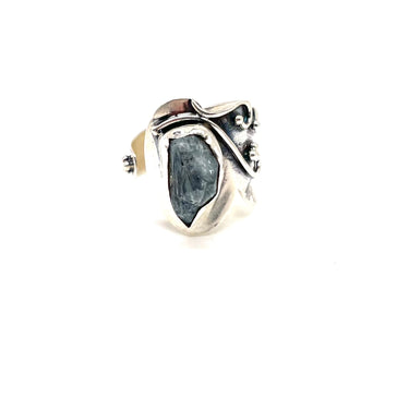 Brutalist Raw Cut Kyanite Ring