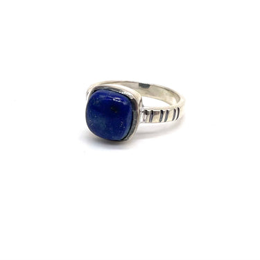 Detailed Square Lapis Ring